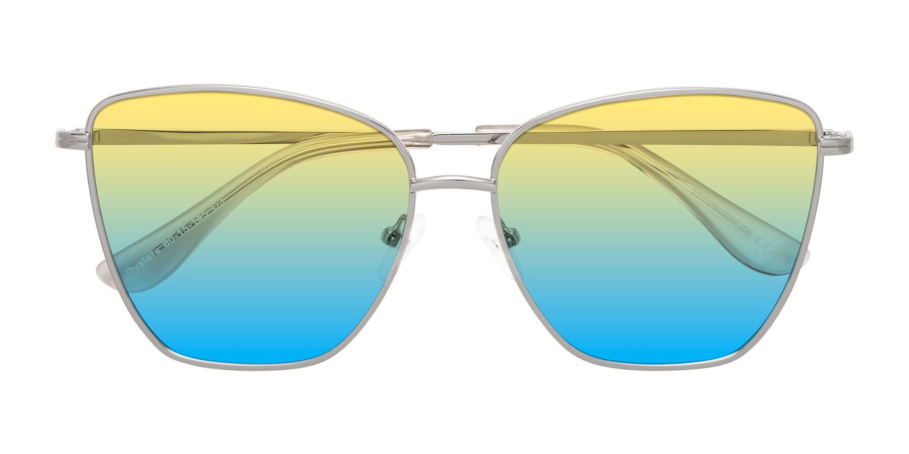 Folded Front of Oysters in Silver with Yellow / Blue Gradient Lenses