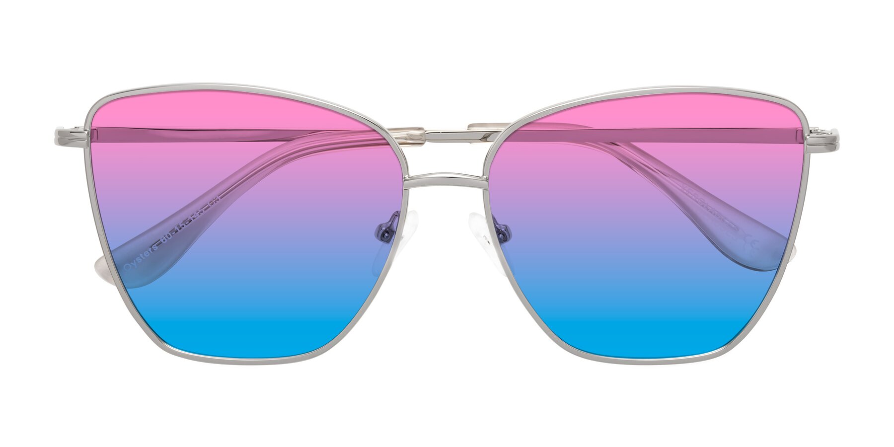 Folded Front of Oysters in Silver with Pink / Blue Gradient Lenses