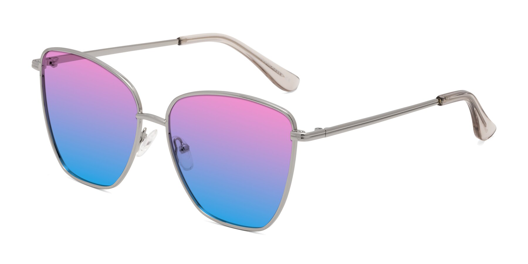 Angle of Oysters in Silver with Pink / Blue Gradient Lenses