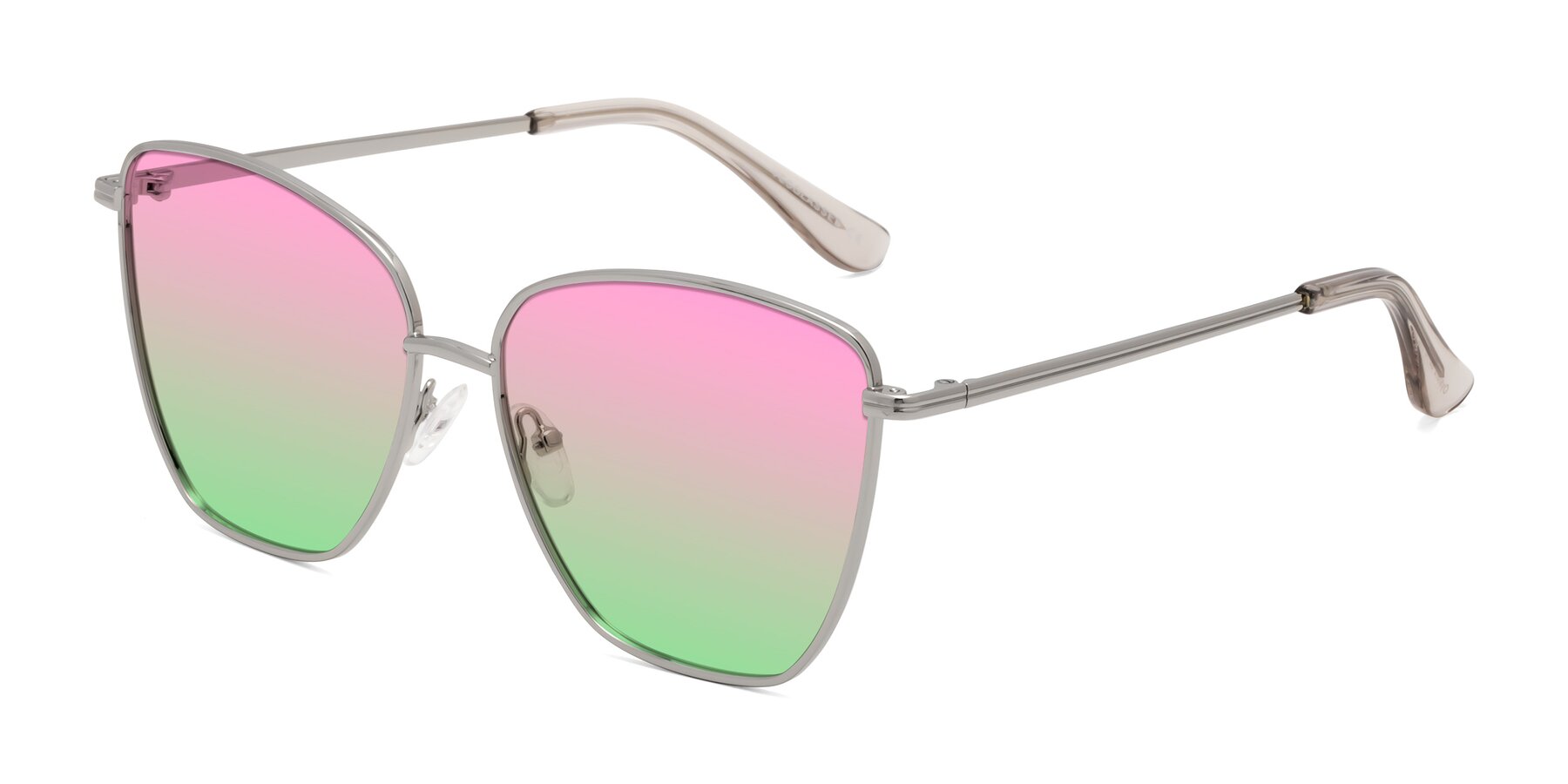 Angle of Oysters in Silver with Pink / Green Gradient Lenses