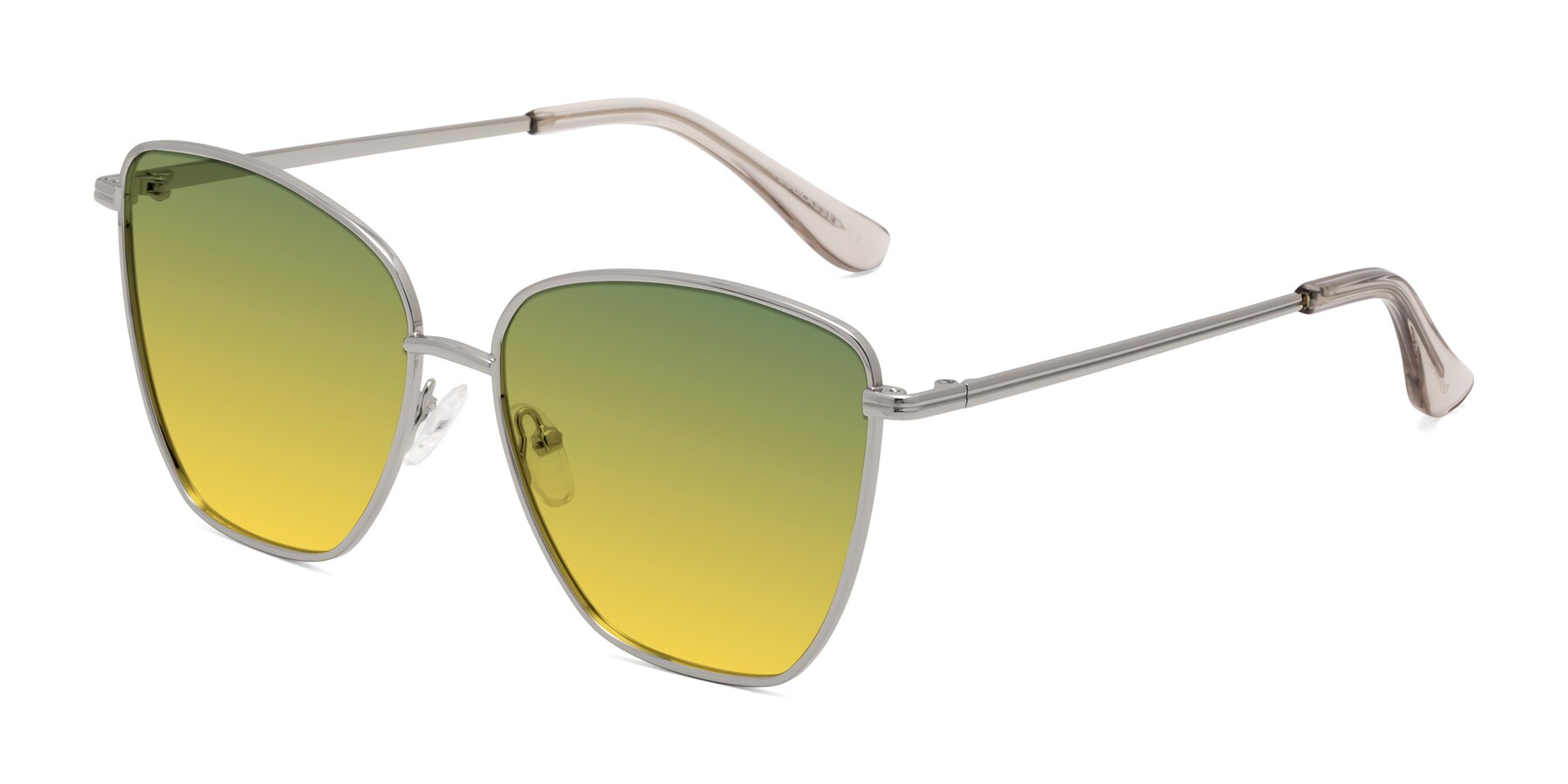 Angle of Oysters in Silver with Green / Yellow Gradient Lenses