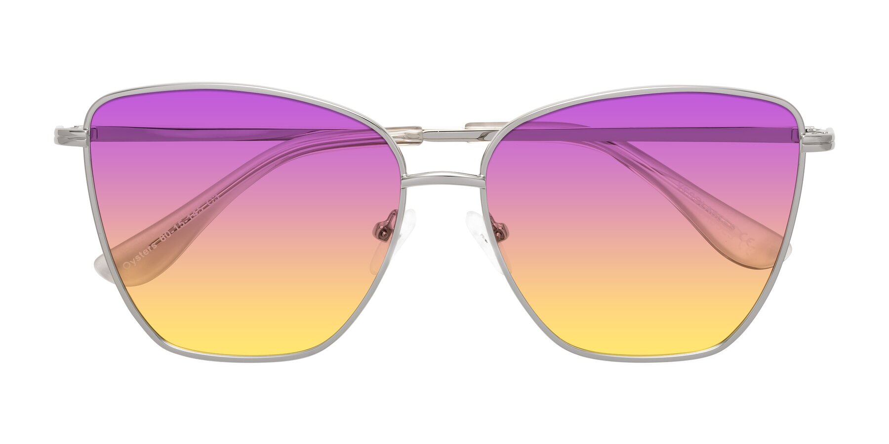 Folded Front of Oysters in Silver with Purple / Yellow Gradient Lenses