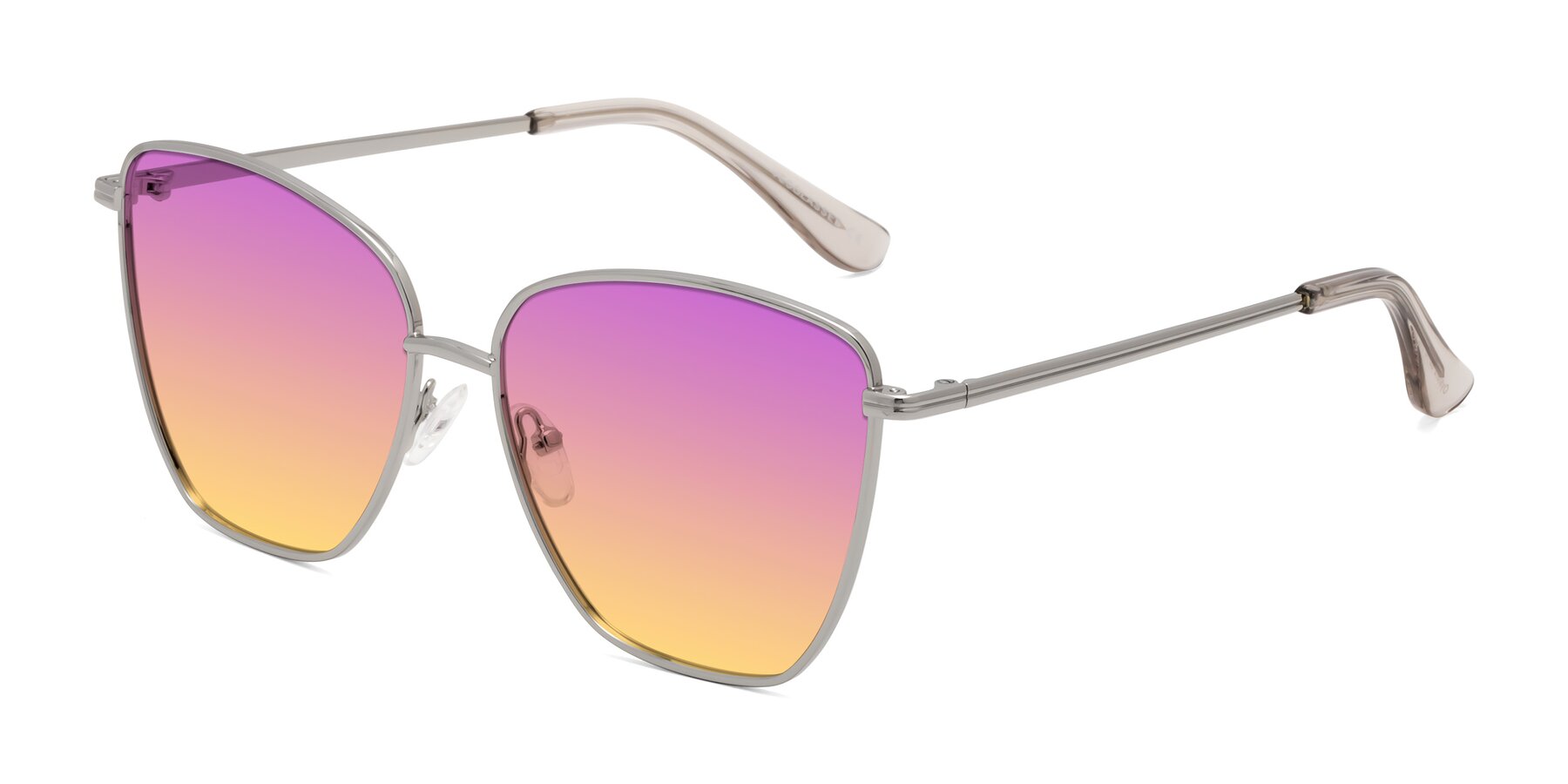 Angle of Oysters in Silver with Purple / Yellow Gradient Lenses