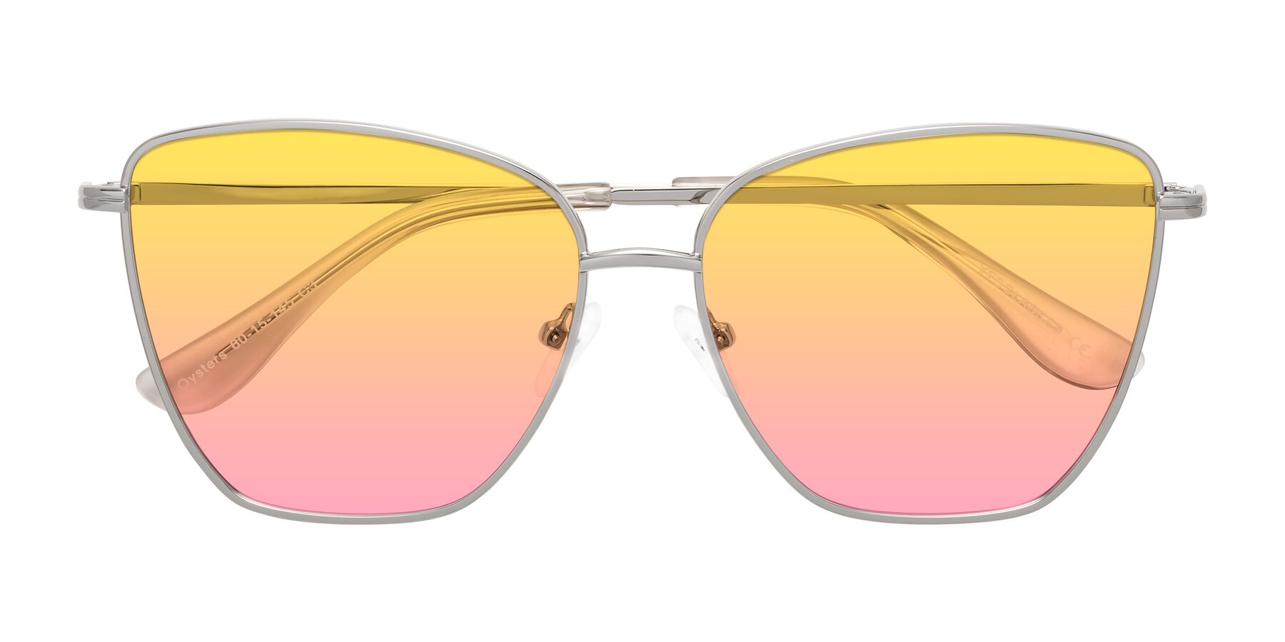 Folded Front of Oysters in Silver with Yellow / Pink Gradient Lenses