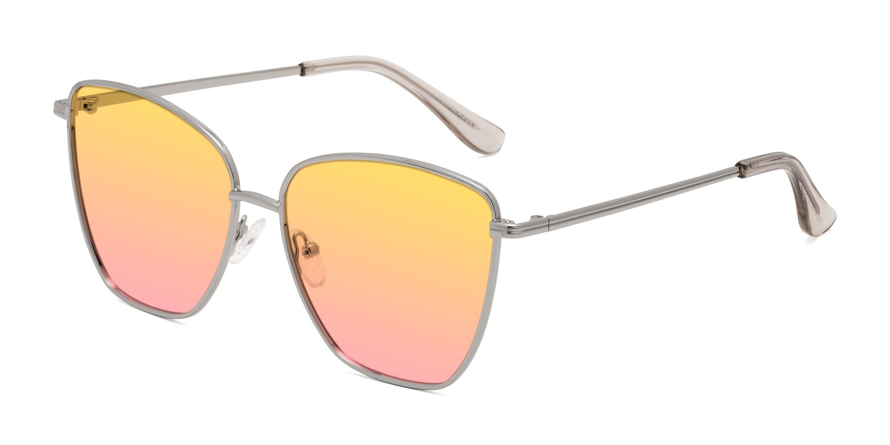 Angle of Oysters in Silver with Yellow / Pink Gradient Lenses