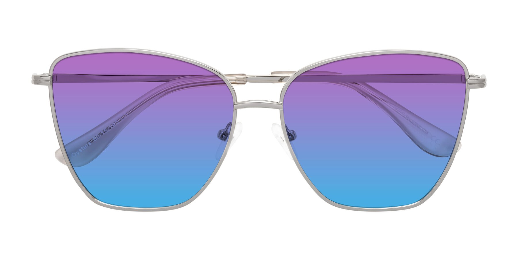 Folded Front of Oysters in Silver with Purple / Blue Gradient Lenses