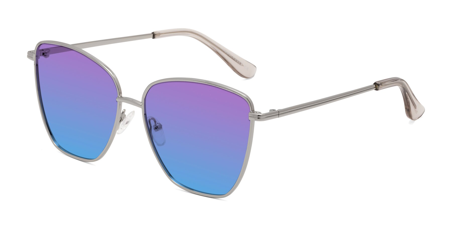 Angle of Oysters in Silver with Purple / Blue Gradient Lenses