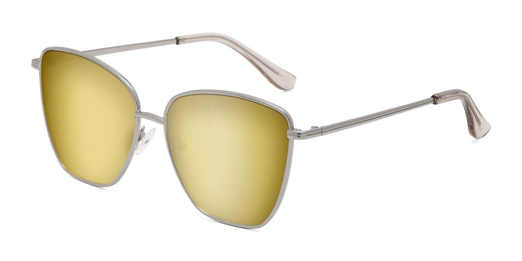 Angle of Oysters in Silver with Gold Mirrored Lenses