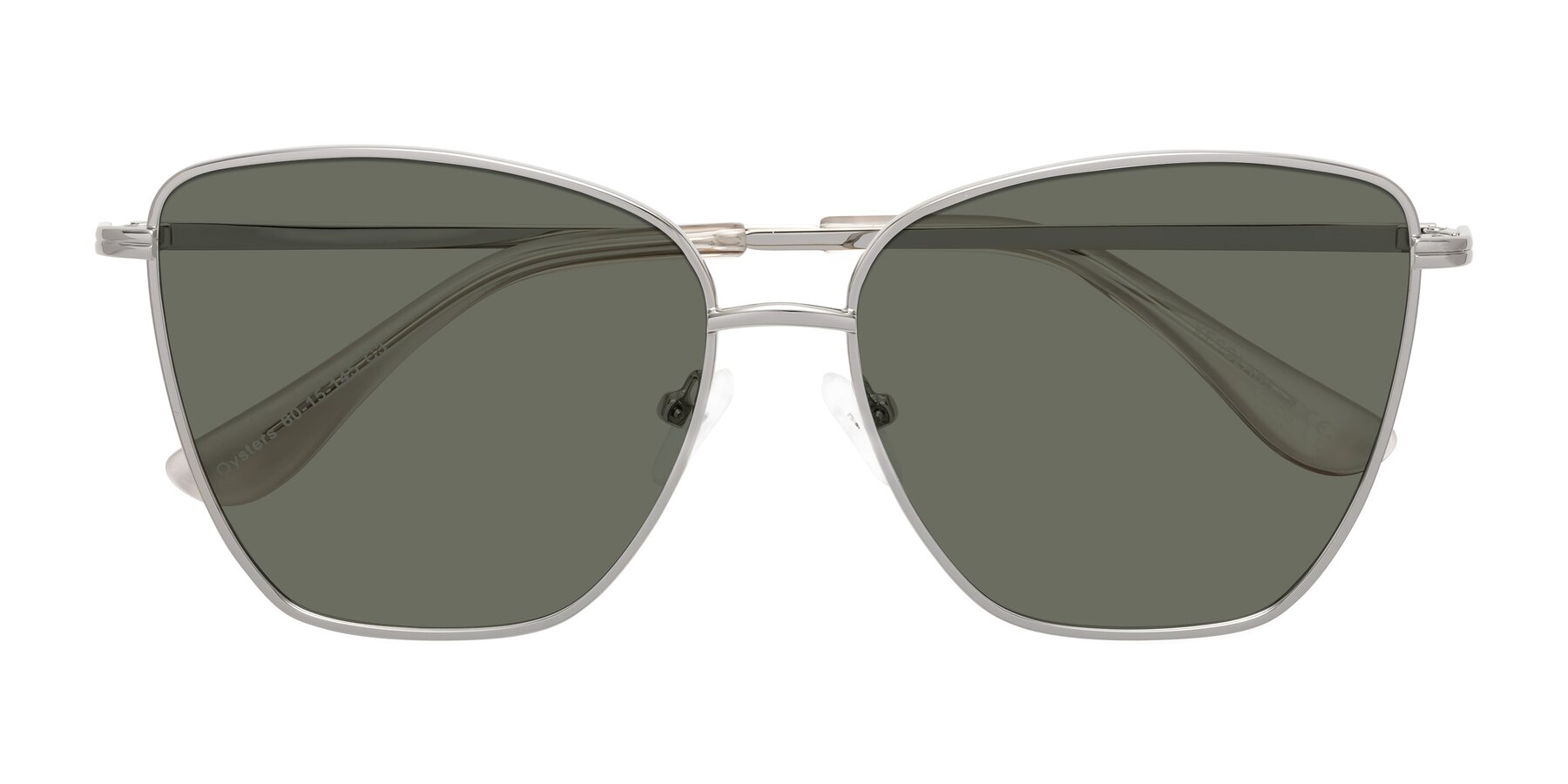 Folded Front of Oysters in Silver with Gray Polarized Lenses