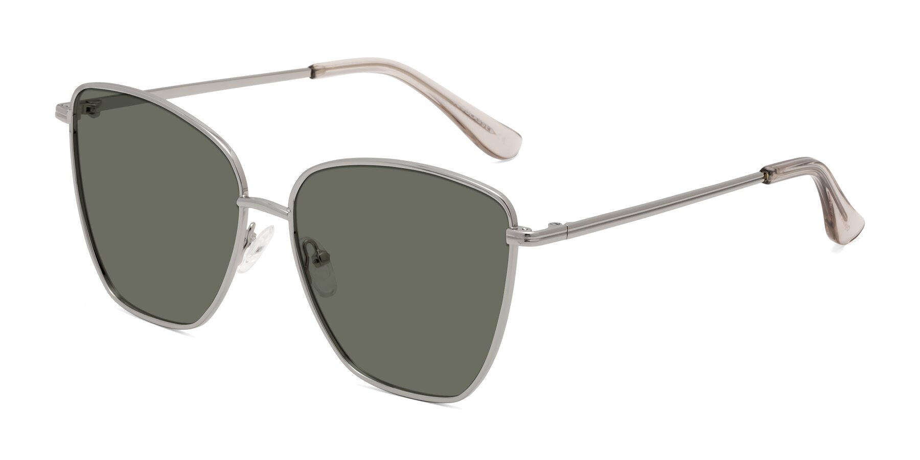 Angle of Oysters in Silver with Gray Polarized Lenses