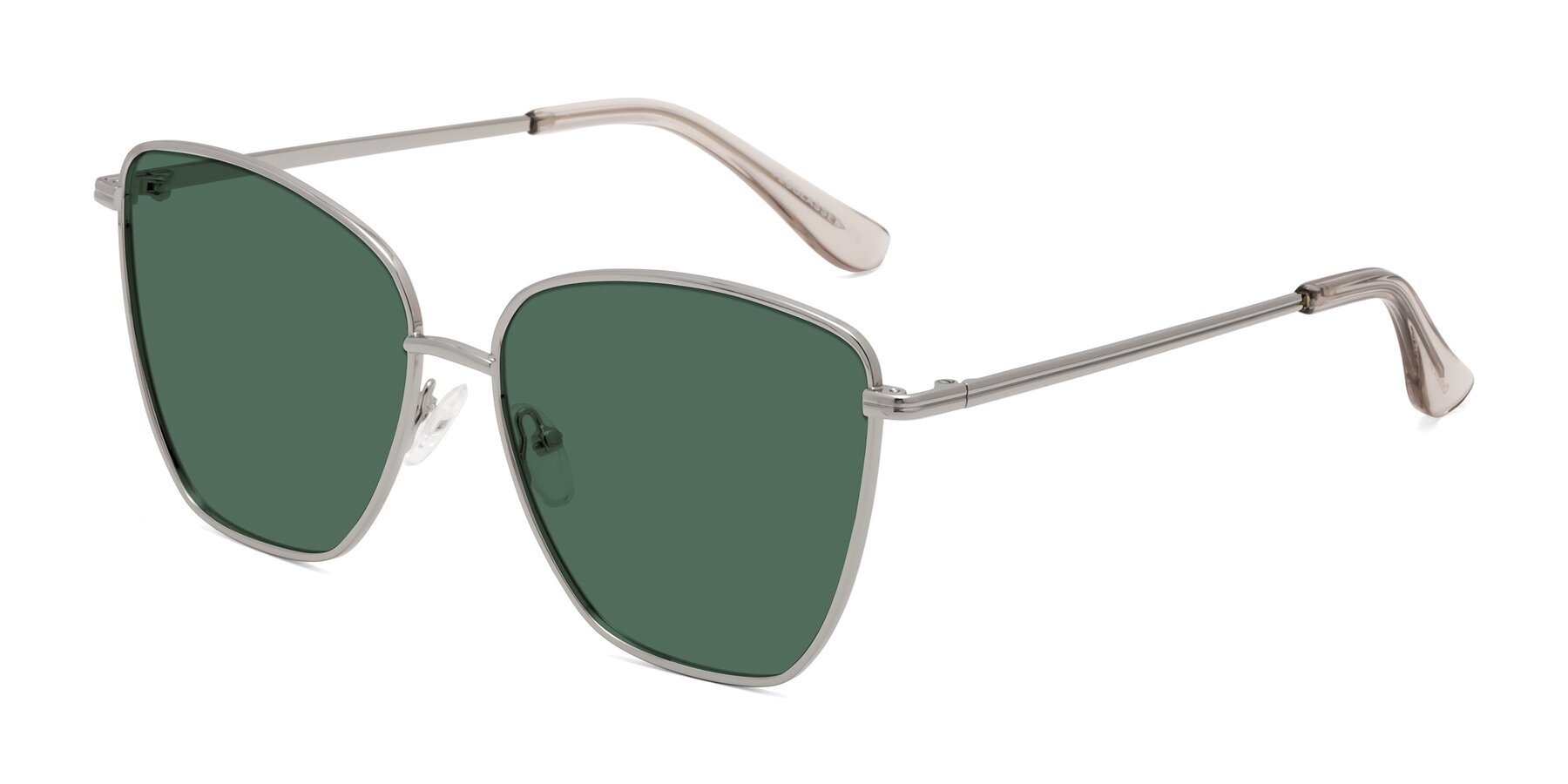 Angle of Oysters in Silver with Green Polarized Lenses