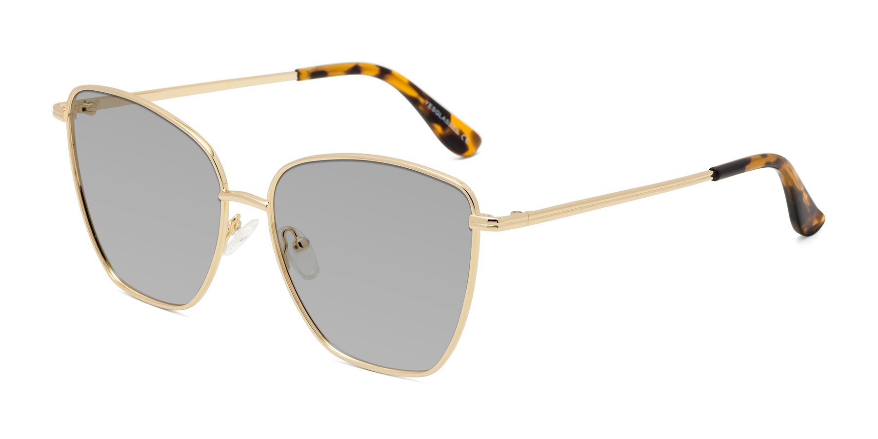 Angle of Oysters in Gold with Light Gray Tinted Lenses