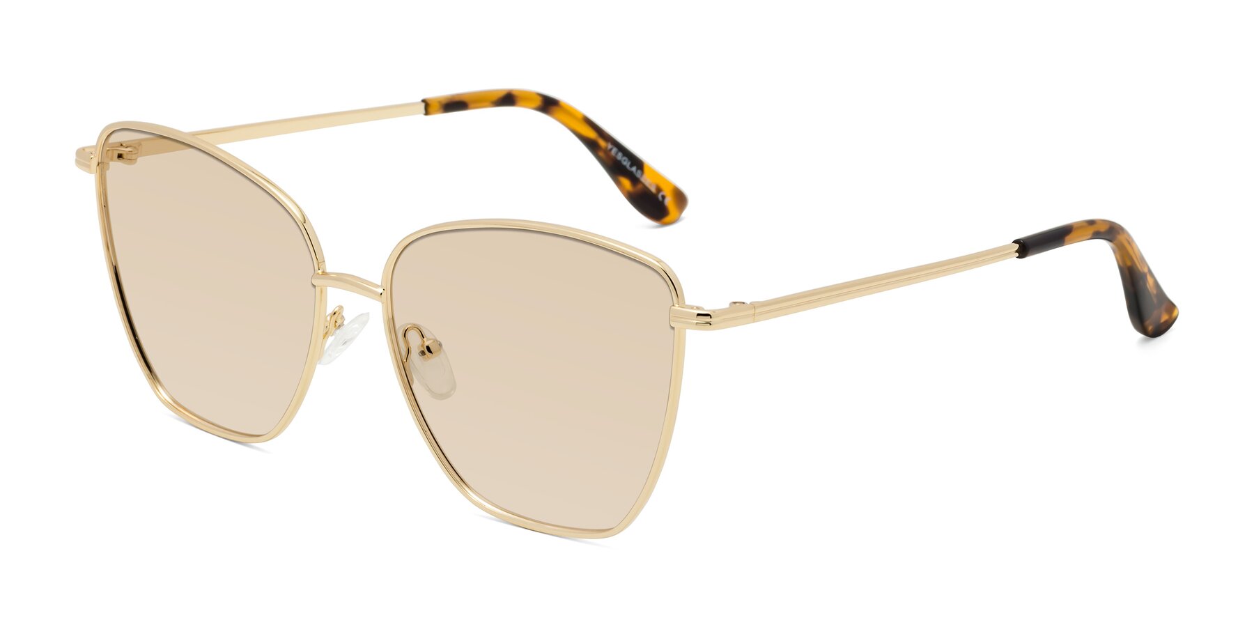 Angle of Oysters in Gold with Light Brown Tinted Lenses