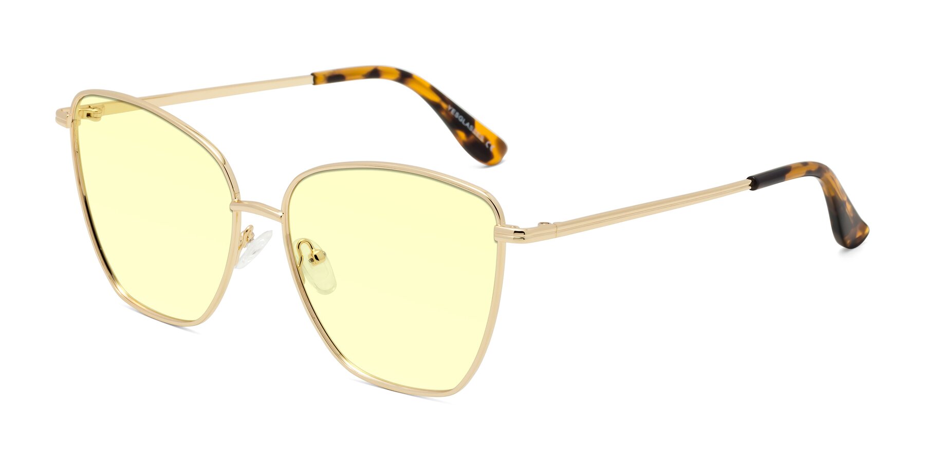 Angle of Oysters in Gold with Light Yellow Tinted Lenses