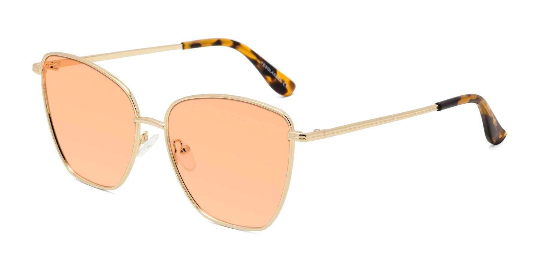 Angle of Oysters in Gold with Light Orange Tinted Lenses