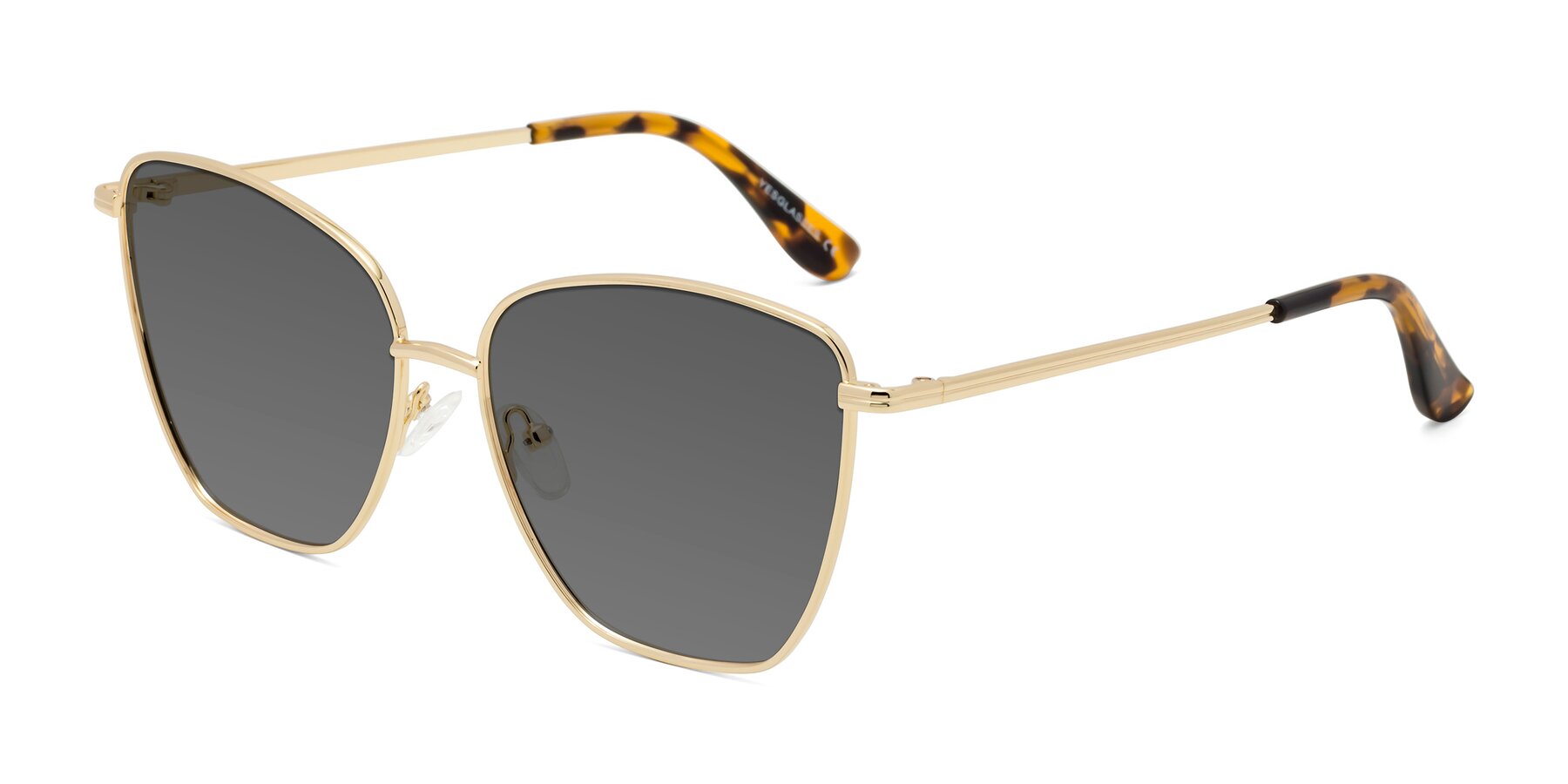 Angle of Oysters in Gold with Medium Gray Tinted Lenses