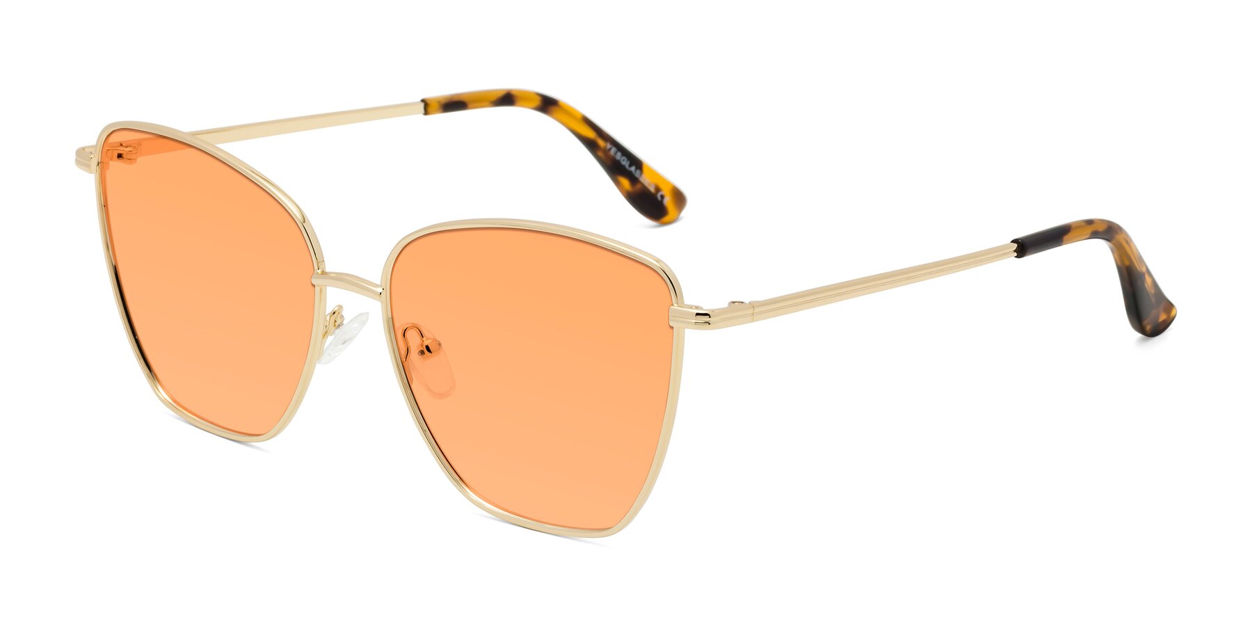 Angle of Oysters in Gold with Medium Orange Tinted Lenses