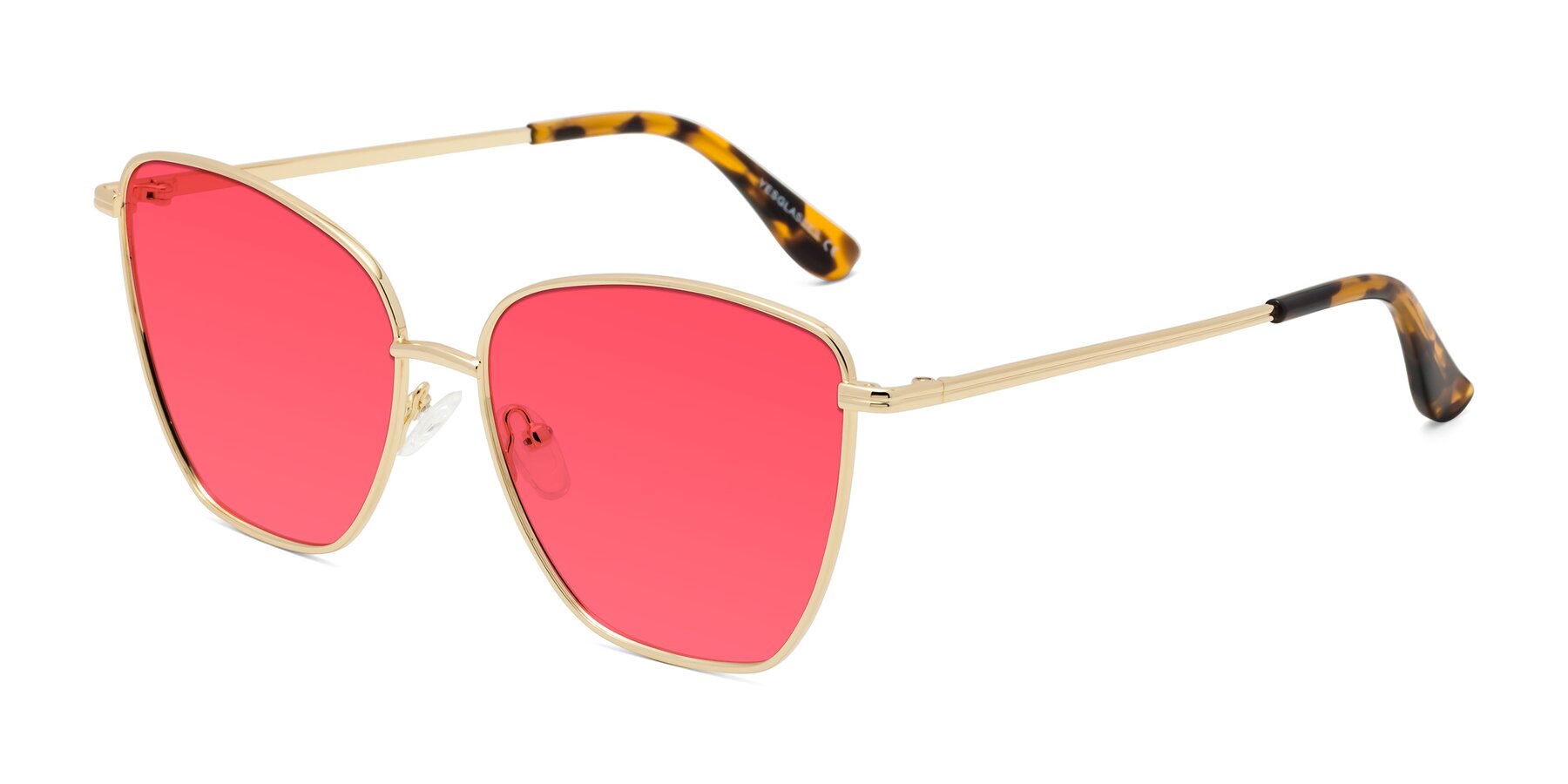 Angle of Oysters in Gold with Red Tinted Lenses