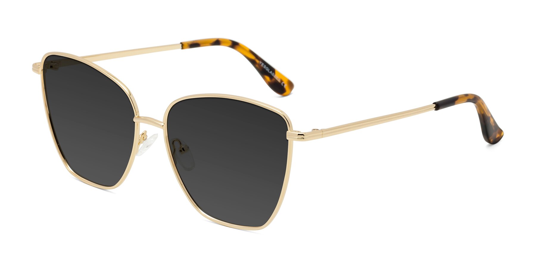 Angle of Oysters in Gold with Gray Tinted Lenses