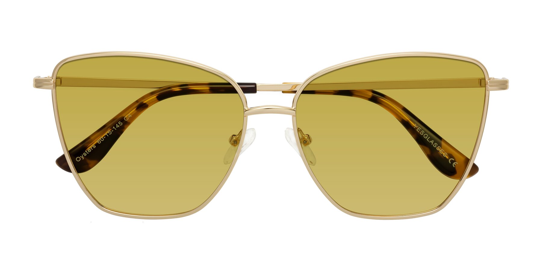 Folded Front of Oysters in Gold with Champagne Tinted Lenses