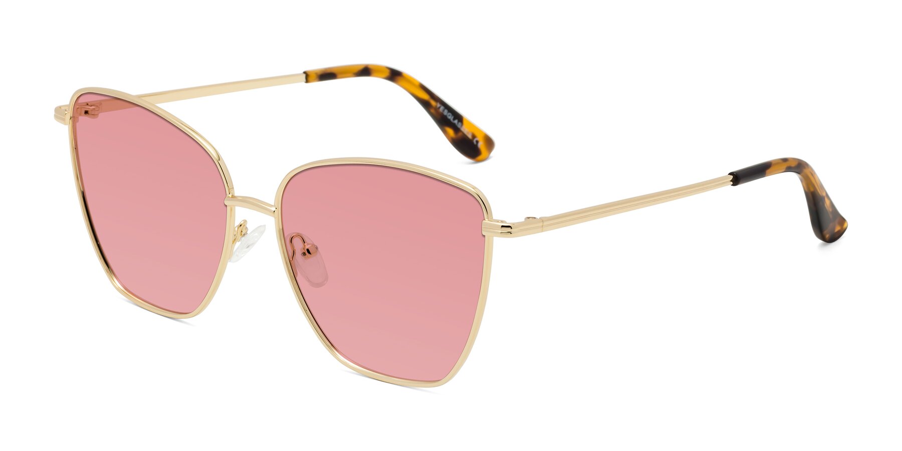 Angle of Oysters in Gold with Medium Garnet Tinted Lenses