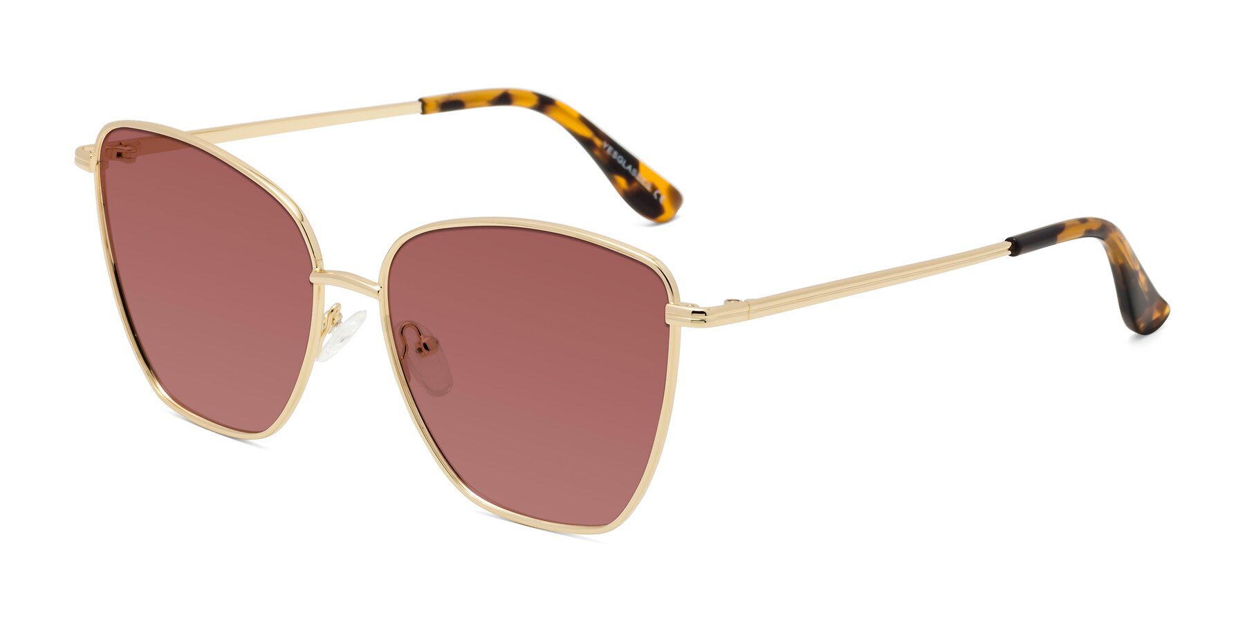 Angle of Oysters in Gold with Garnet Tinted Lenses