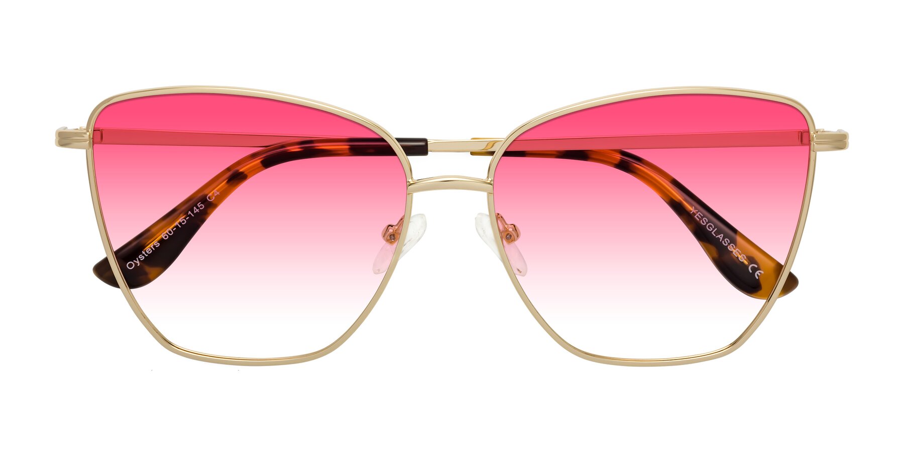 Folded Front of Oysters in Gold with Pink Gradient Lenses