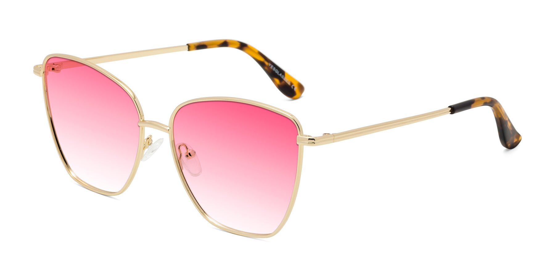 Angle of Oysters in Gold with Pink Gradient Lenses