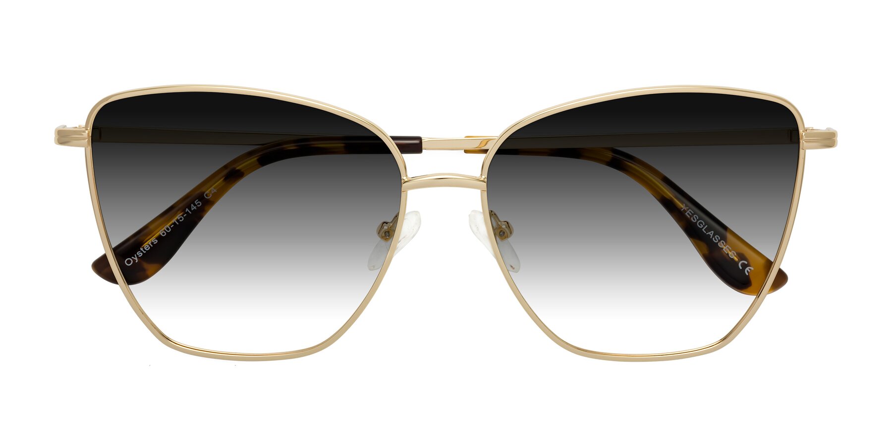 Folded Front of Oysters in Gold with Gray Gradient Lenses