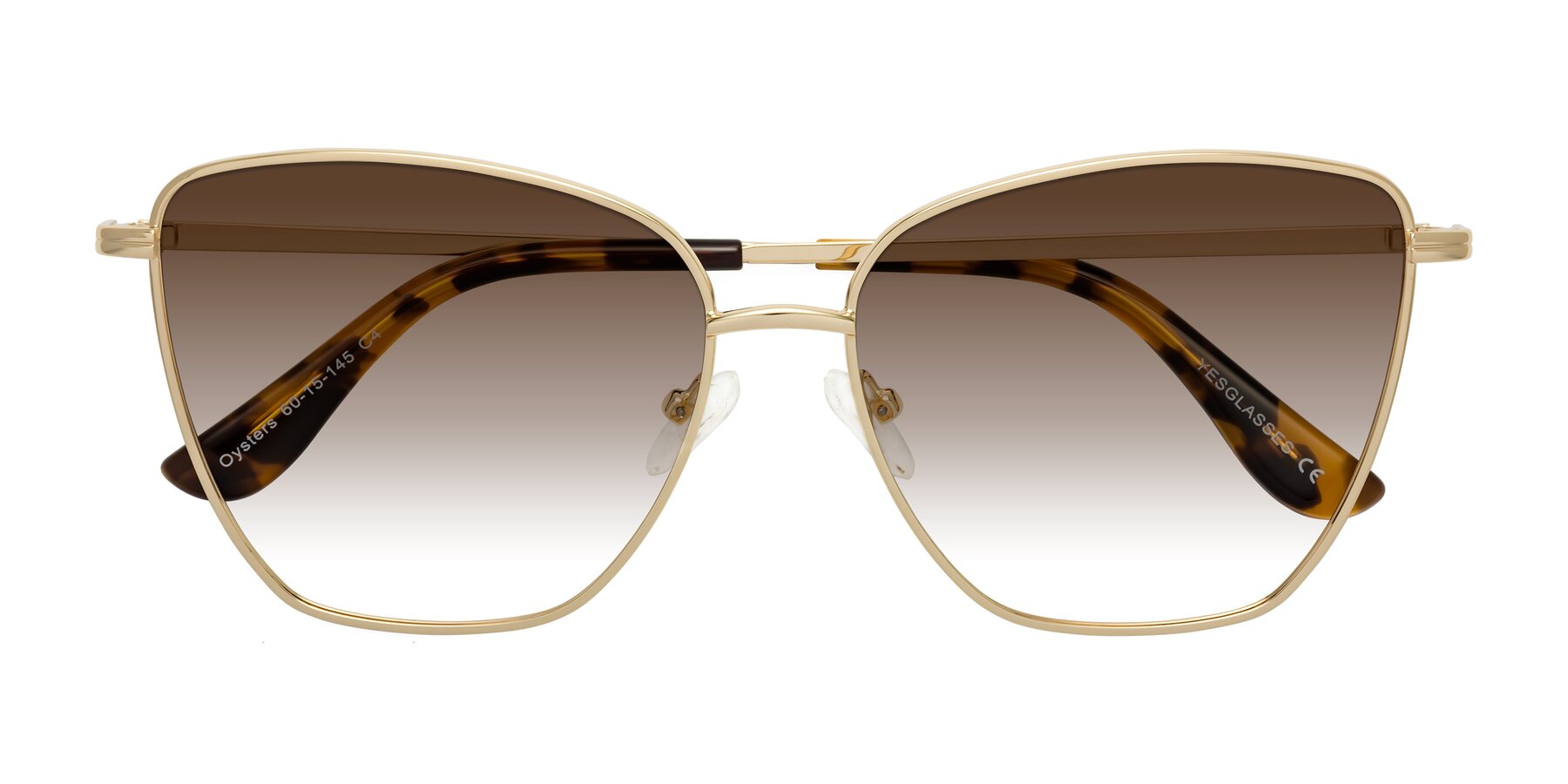 Folded Front of Oysters in Gold with Brown Gradient Lenses