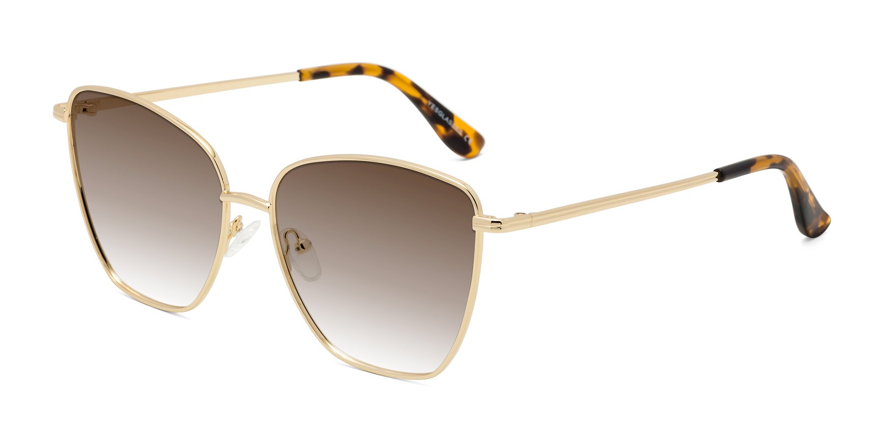 Angle of Oysters in Gold with Brown Gradient Lenses