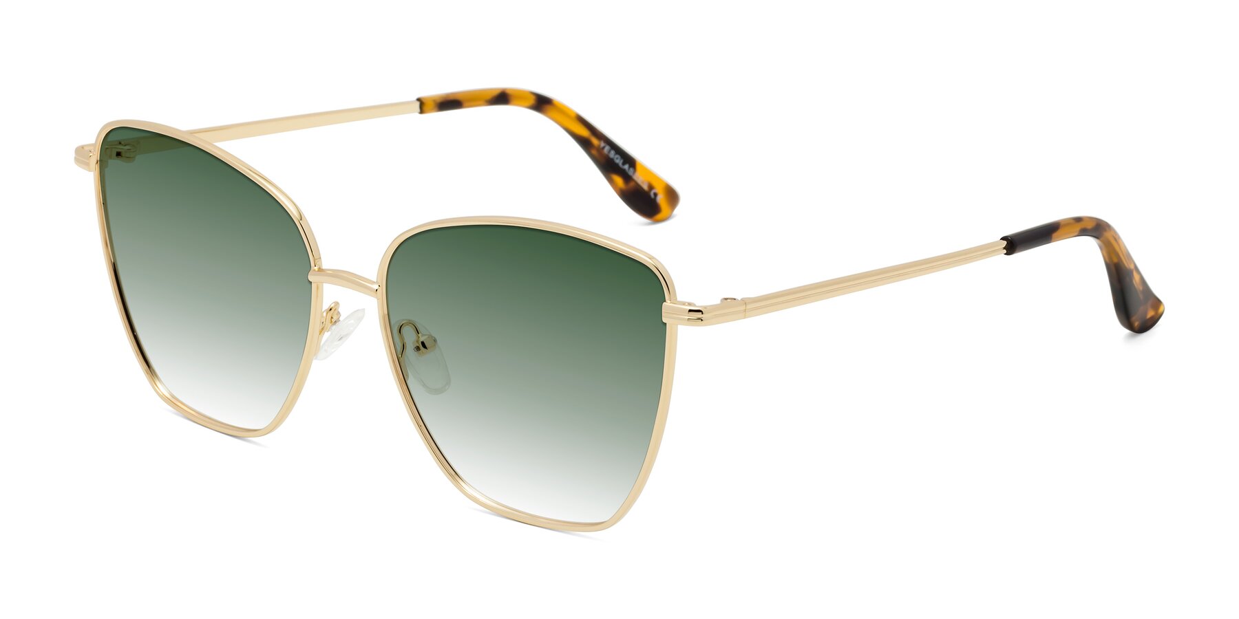 Angle of Oysters in Gold with Green Gradient Lenses