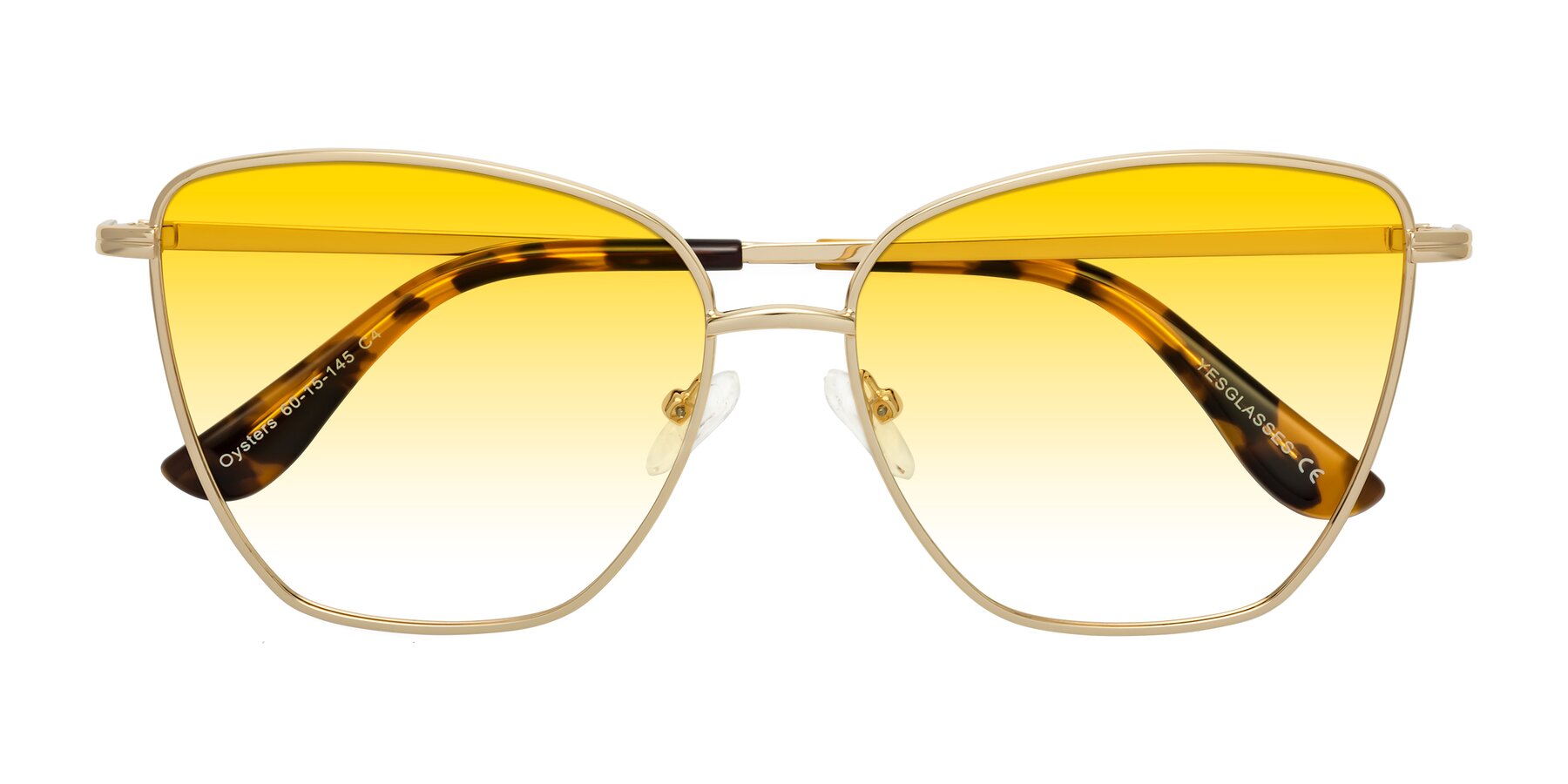 Folded Front of Oysters in Gold with Yellow Gradient Lenses