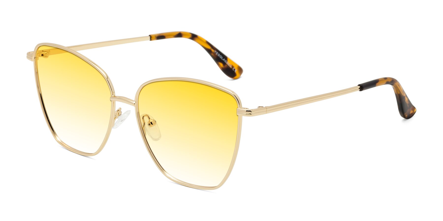 Angle of Oysters in Gold with Yellow Gradient Lenses