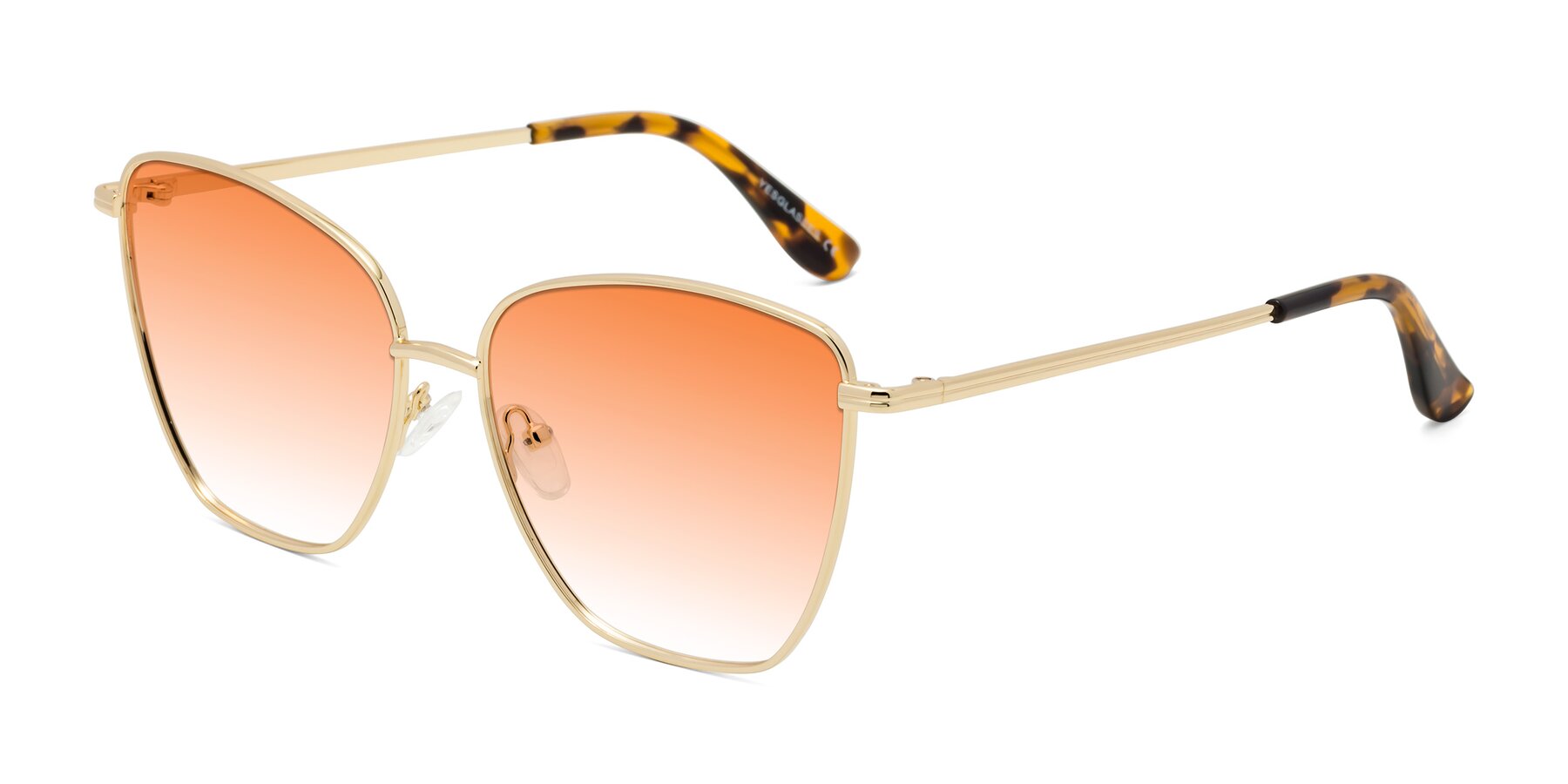 Angle of Oysters in Gold with Orange Gradient Lenses