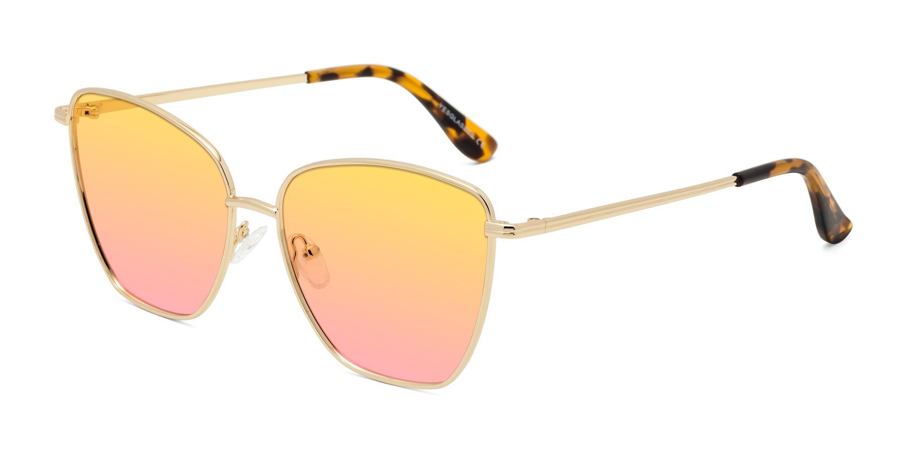 Angle of Oysters in Gold with Yellow / Pink Gradient Lenses