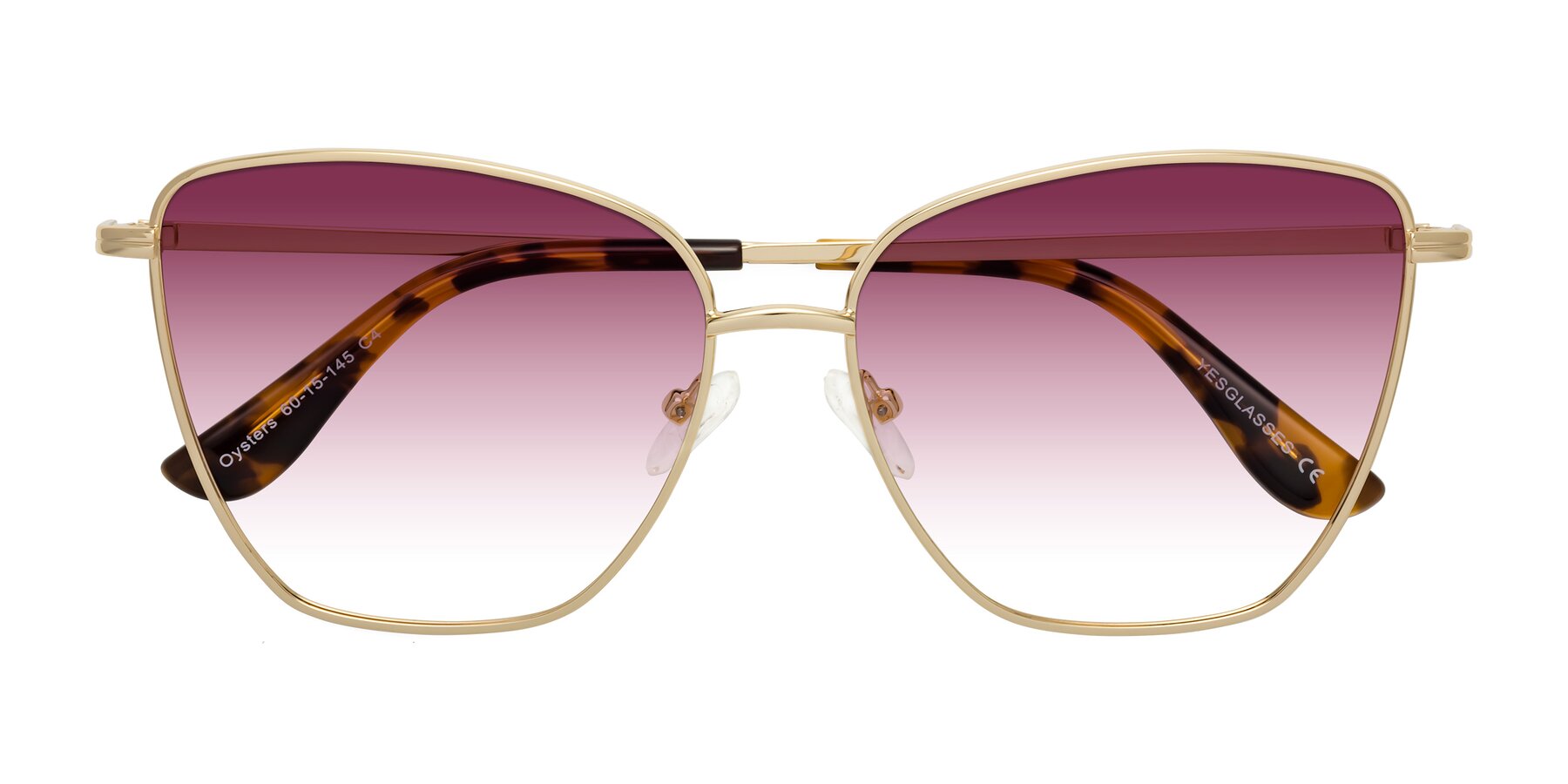 Folded Front of Oysters in Gold with Wine Gradient Lenses