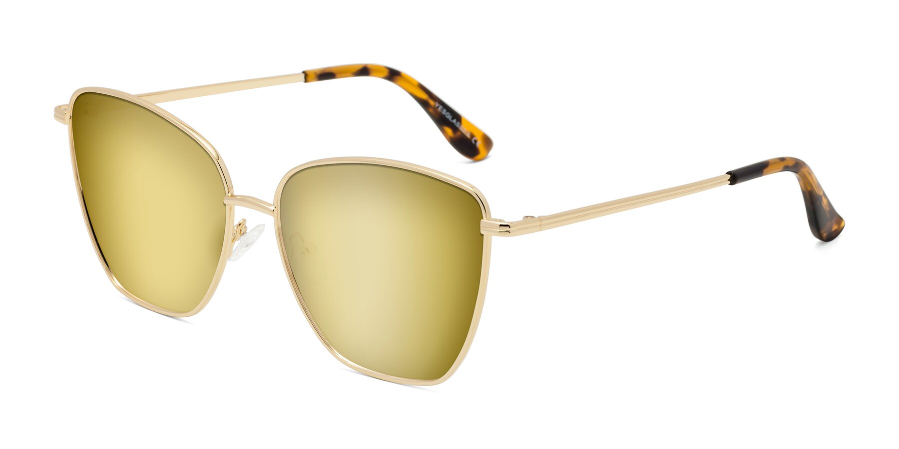 Angle of Oysters in Gold with Gold Mirrored Lenses