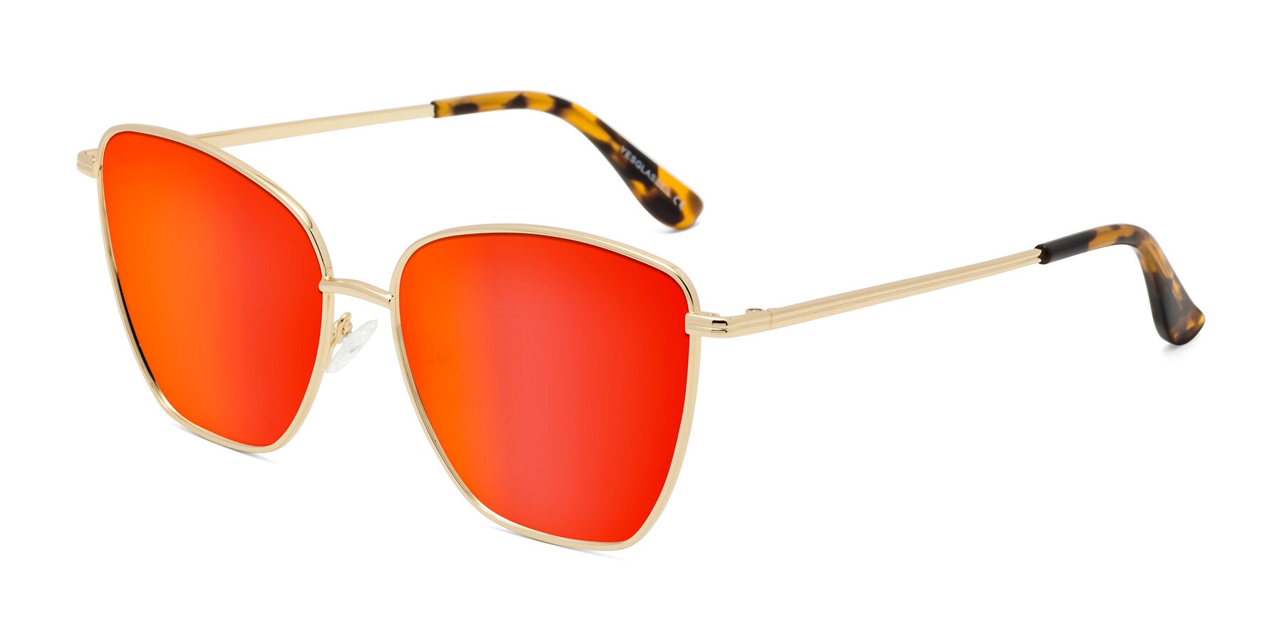 Angle of Oysters in Gold with Red Gold Mirrored Lenses