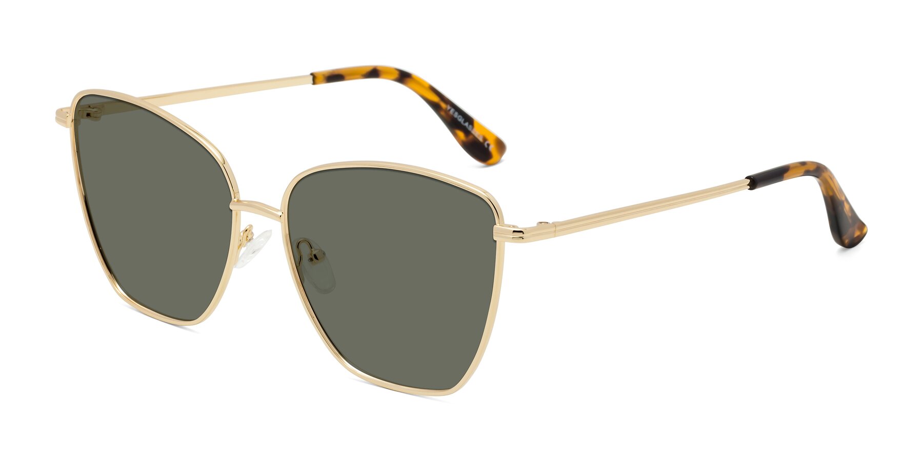 Angle of Oysters in Gold with Gray Polarized Lenses