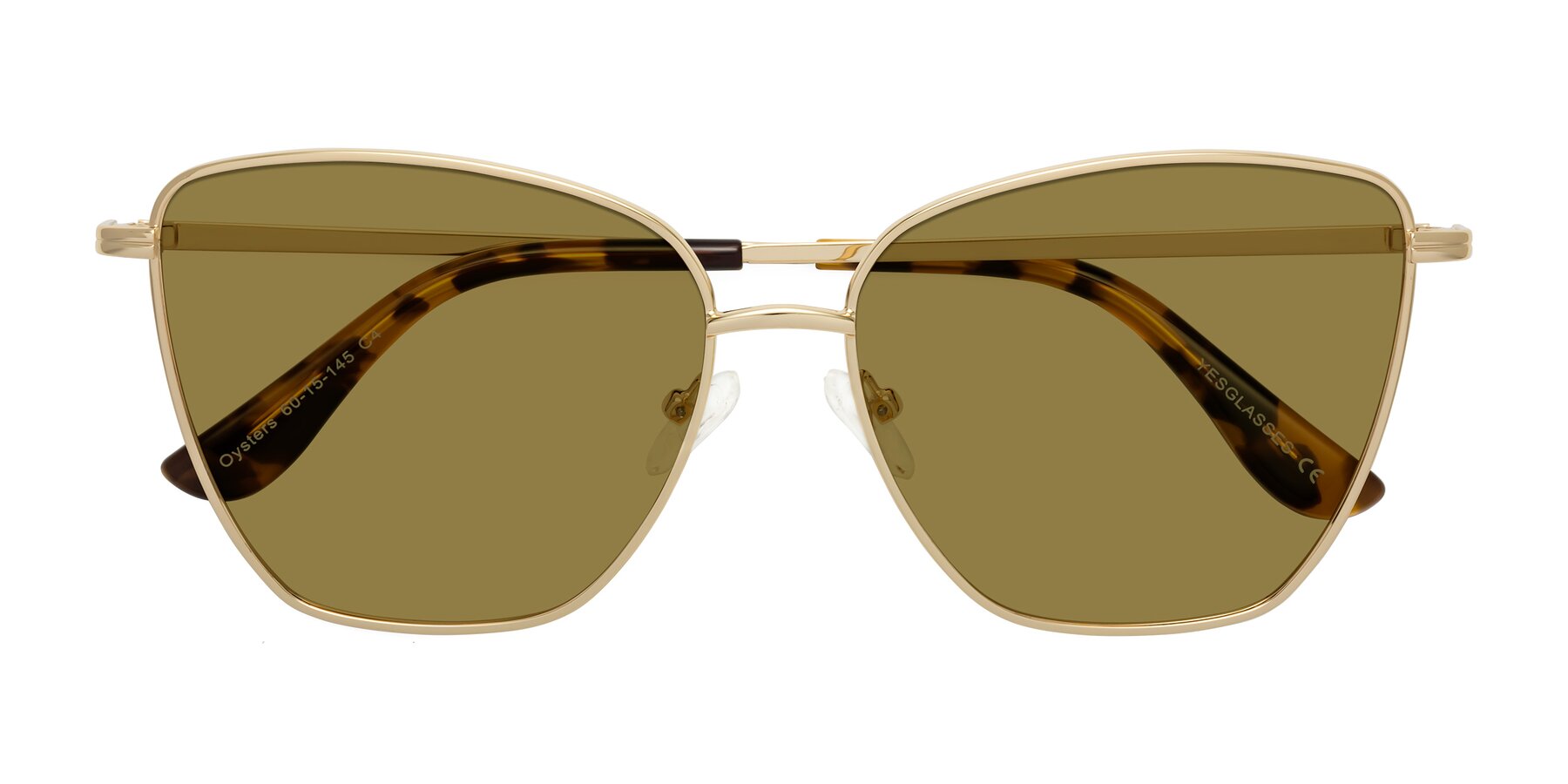 Folded Front of Oysters in Gold with Brown Polarized Lenses