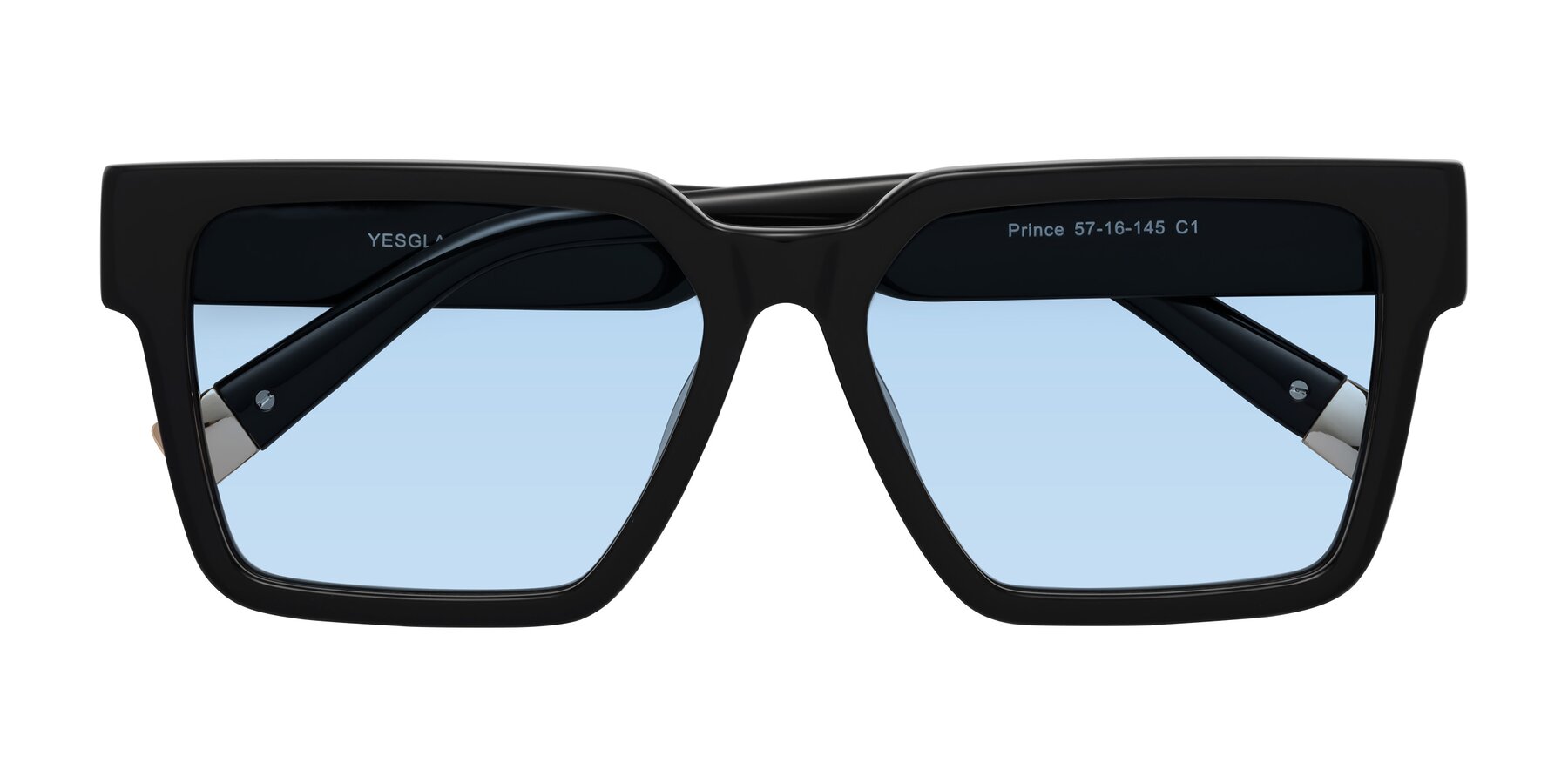 Folded Front of Prince in Black with Light Blue Tinted Lenses