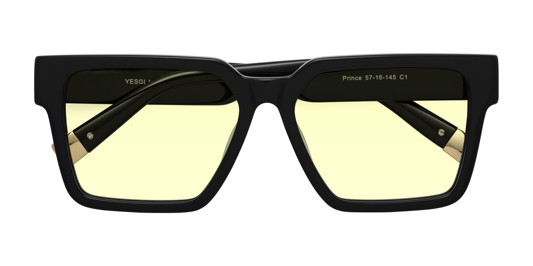 Folded Front of Prince in Black with Light Yellow Tinted Lenses