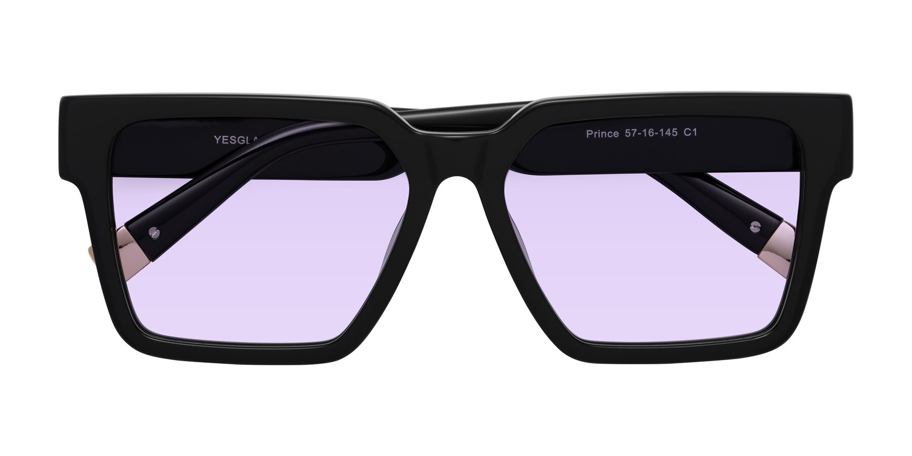 Folded Front of Prince in Black with Light Purple Tinted Lenses