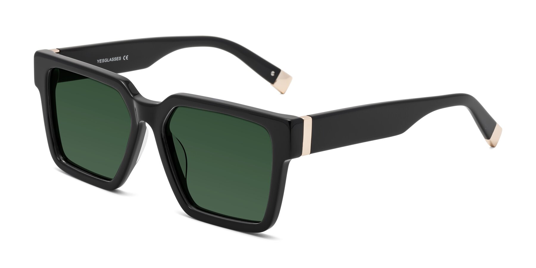 Angle of Prince in Black with Green Tinted Lenses