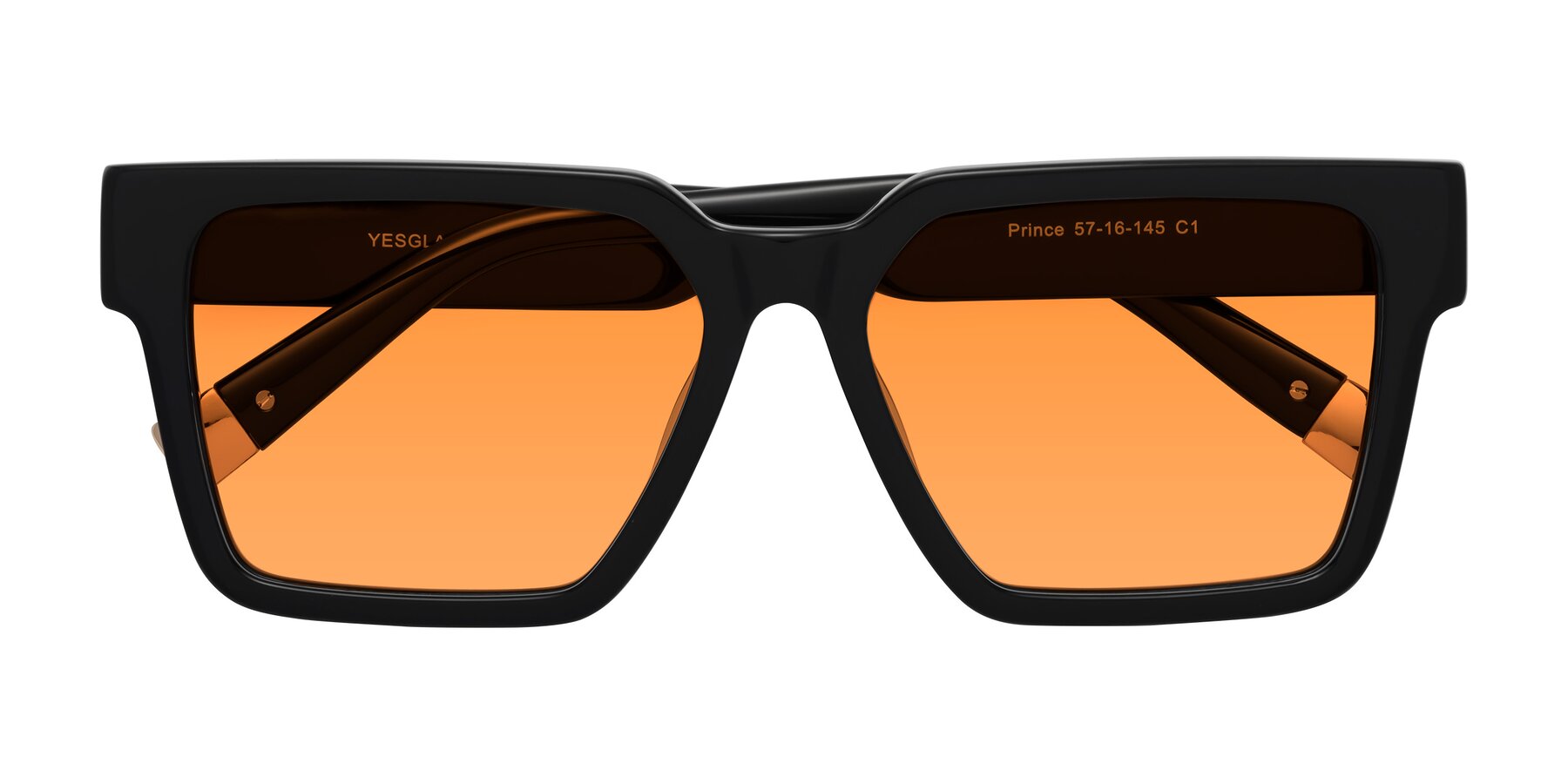 Folded Front of Prince in Black with Orange Tinted Lenses