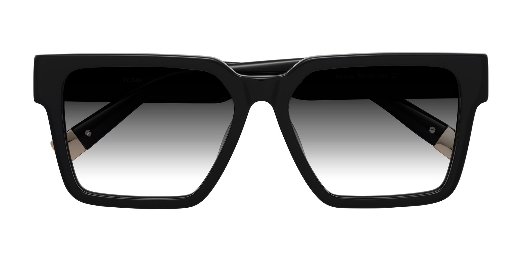 Folded Front of Prince in Black with Gray Gradient Lenses