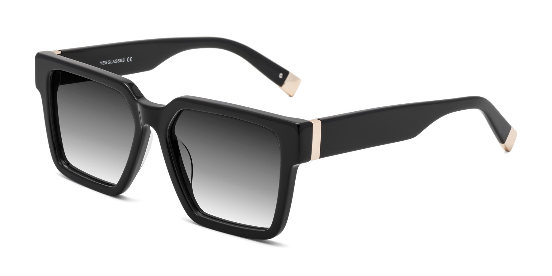 Angle of Prince in Black with Gray Gradient Lenses