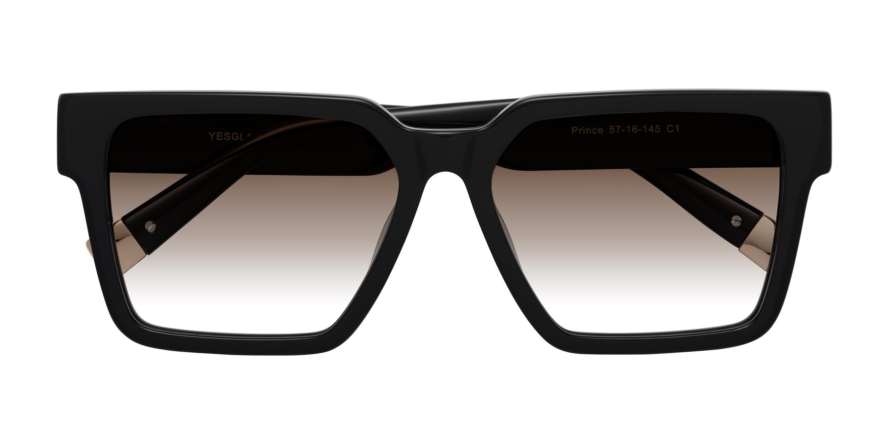 Folded Front of Prince in Black with Brown Gradient Lenses