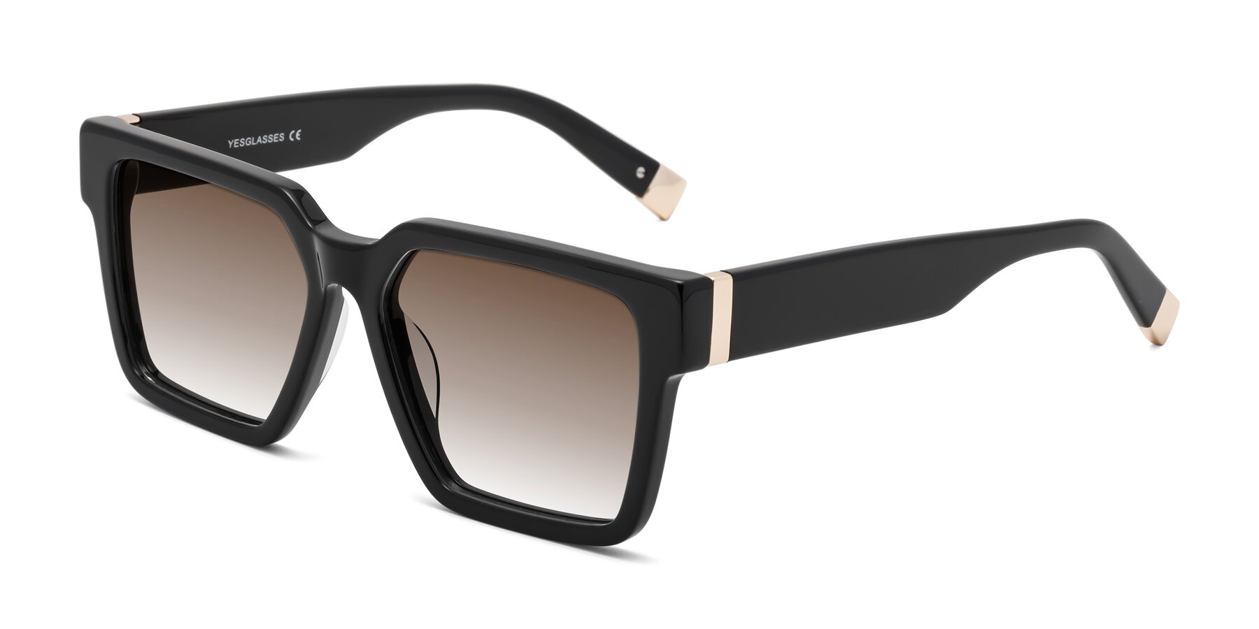 Angle of Prince in Black with Brown Gradient Lenses